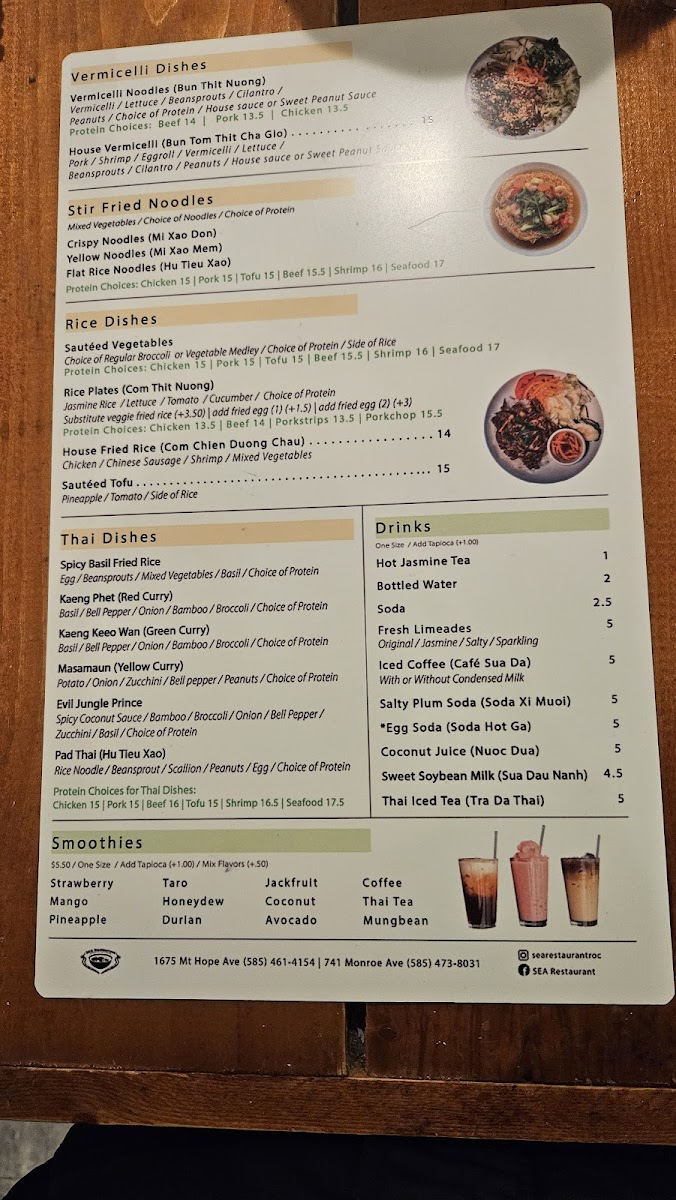 SEA Restaurant Menu - Image 5