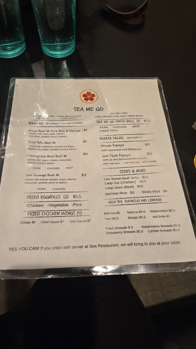SEA Restaurant Menu - Image 6